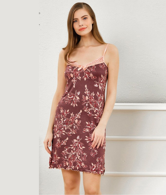 Макси нощница от вискоза с тънки презрамки 25584