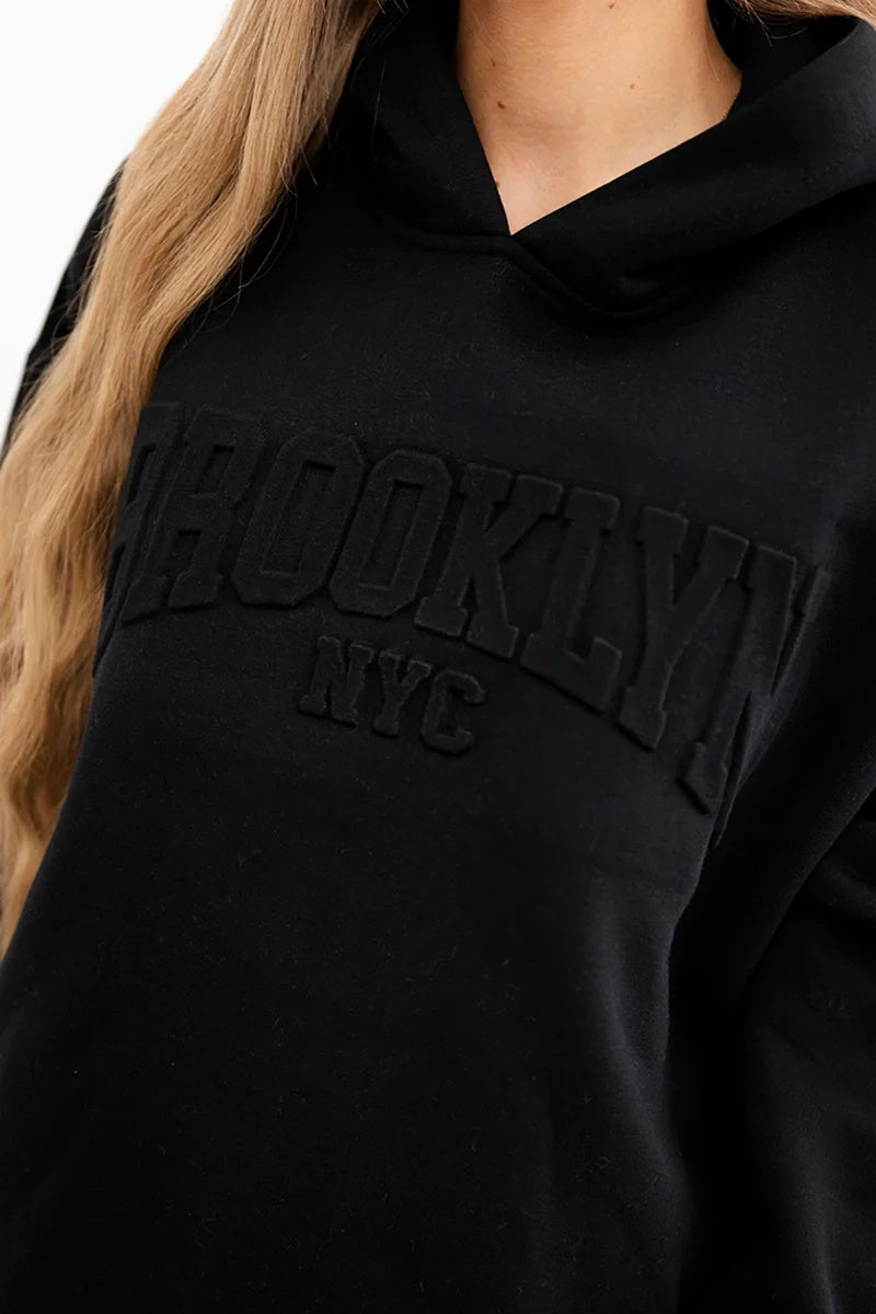 Изолиран памучен комплект с суитшърт и панталон