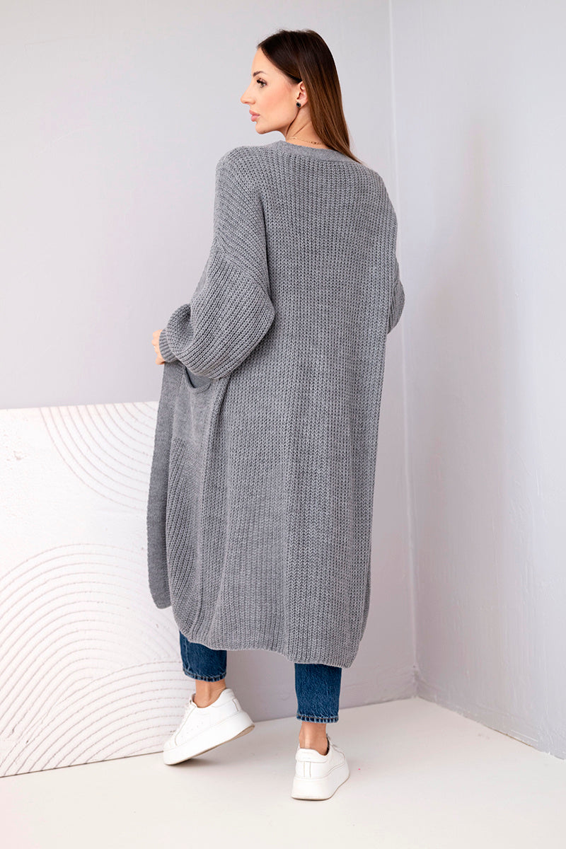 Дълъг плетен кардиган с меки влакна