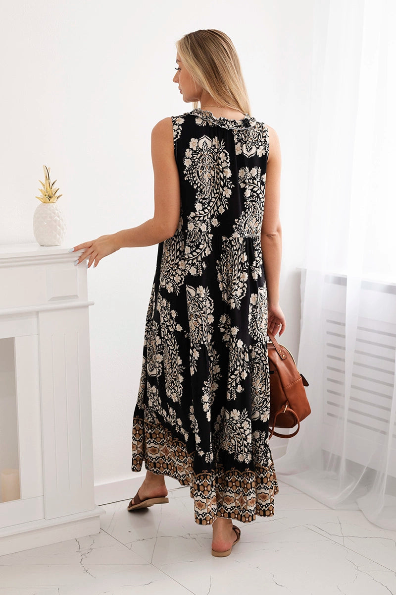 Рокля от вискоза с връзки на деколтето ART2702-1