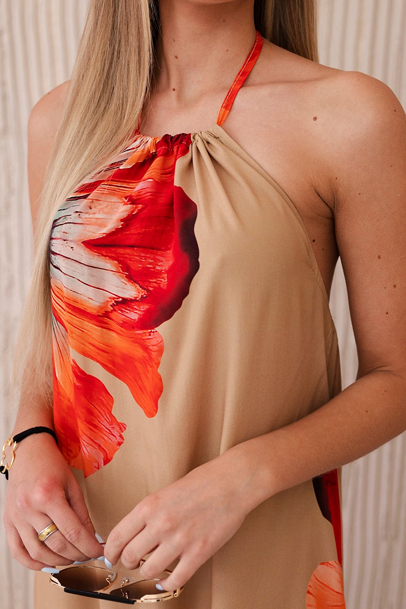 Рокля от вискоза, връзваща се около врата ART2760