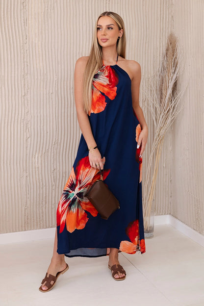 Рокля от вискоза, връзваща се около врата ART2760