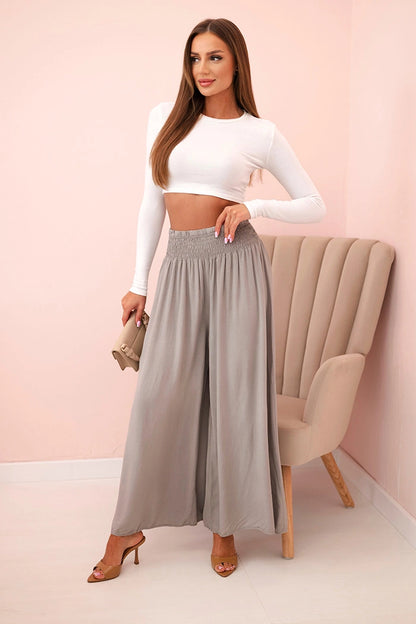 Дамски вискозен панталон с ластик на талията 3069