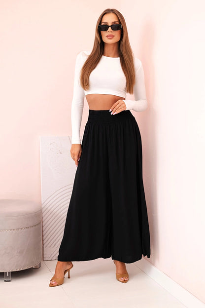 Дамски вискозен панталон с ластик на талията 3069