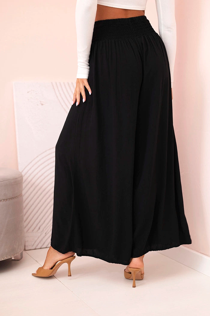 Дамски вискозен панталон с ластик на талията 3069