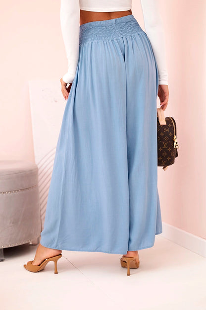 Дамски вискозен панталон с ластик на талията 3069