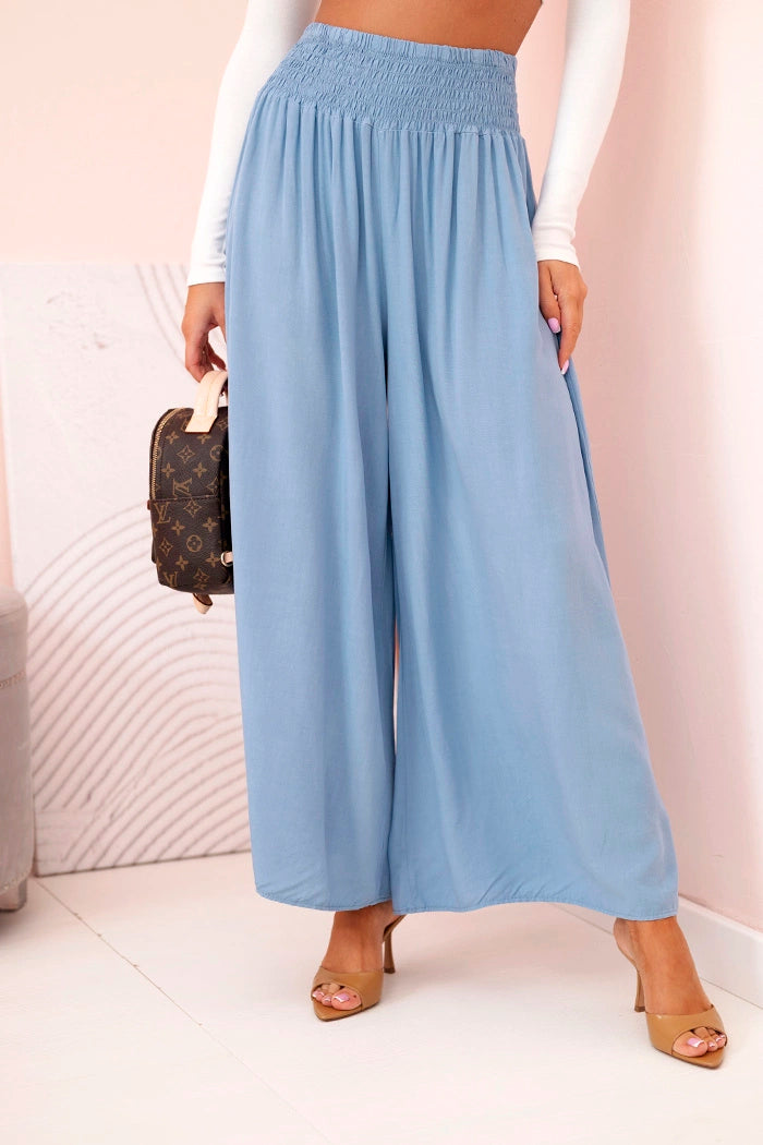 Дамски вискозен панталон с ластик на талията 3069