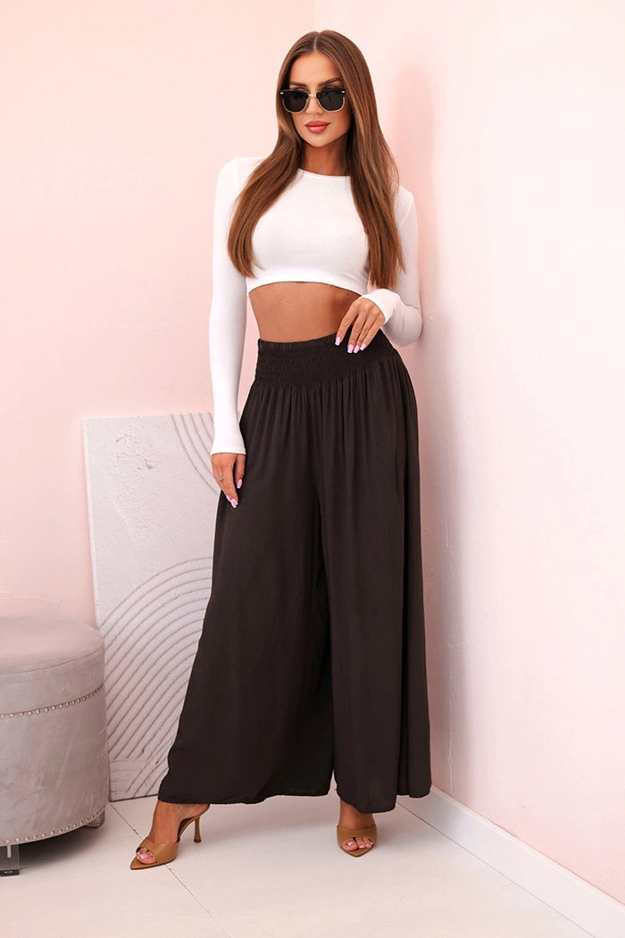 Дамски вискозен панталон с ластик на талията 3069