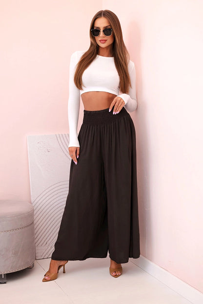 Дамски вискозен панталон с ластик на талията 3069