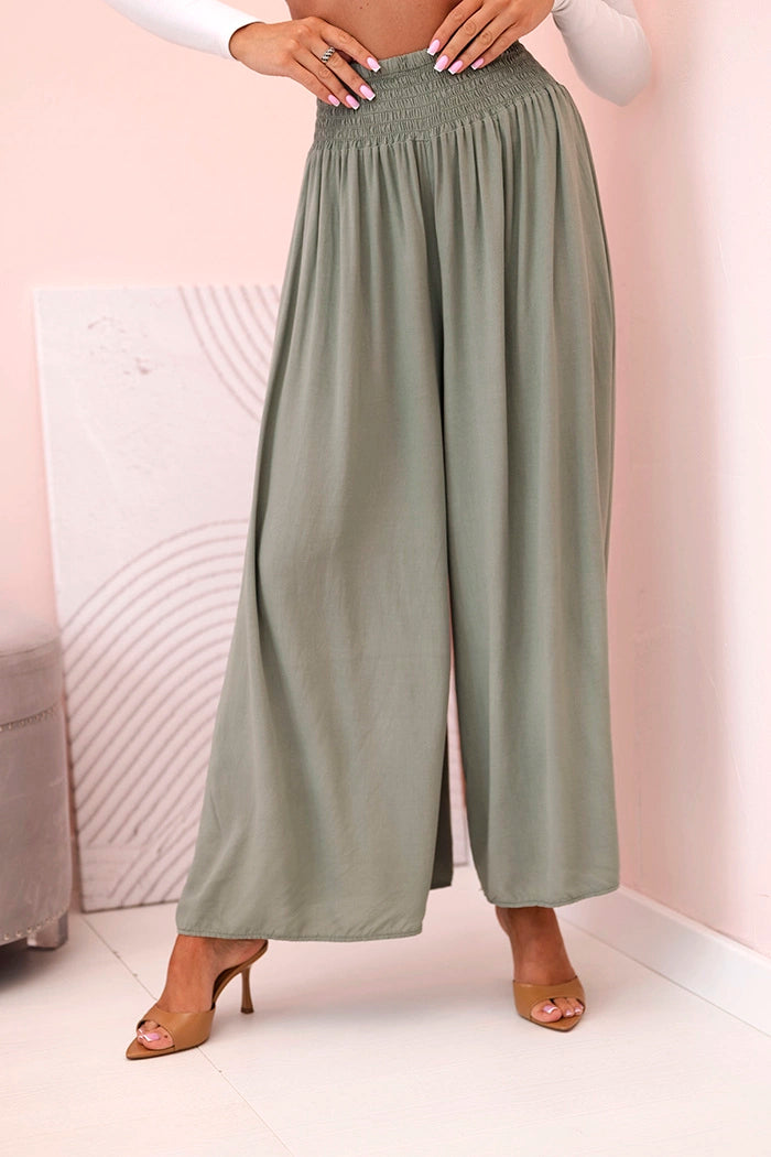 Дамски вискозен панталон с ластик на талията 3069