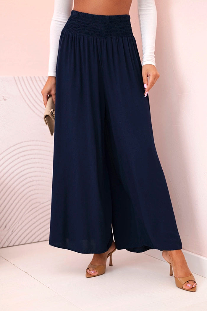 Дамски вискозен панталон с ластик на талията 3069