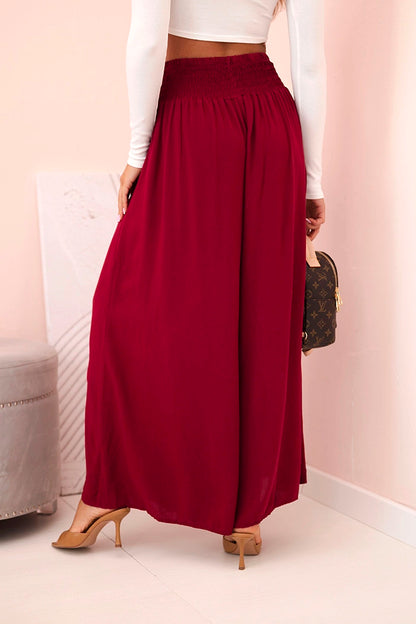 Дамски вискозен панталон с ластик на талията 3069