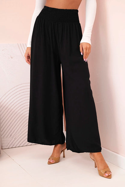 Дамски вискозен панталон с ластик на талията 3069