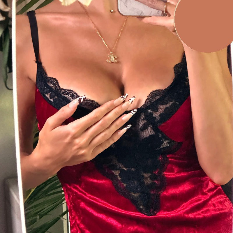 Кадифено боди с дантела MS-3117