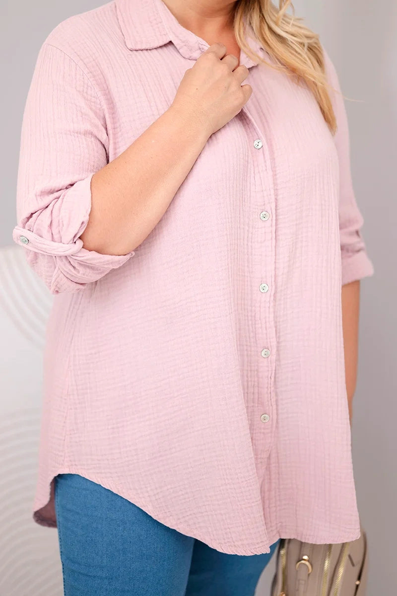 Копринена риза от муселин с универсална кройка