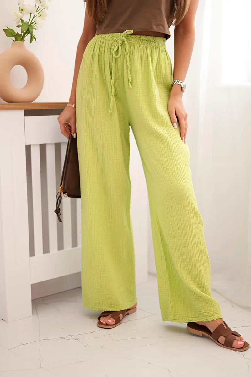 Панталон от муселин с широк крачол 3204