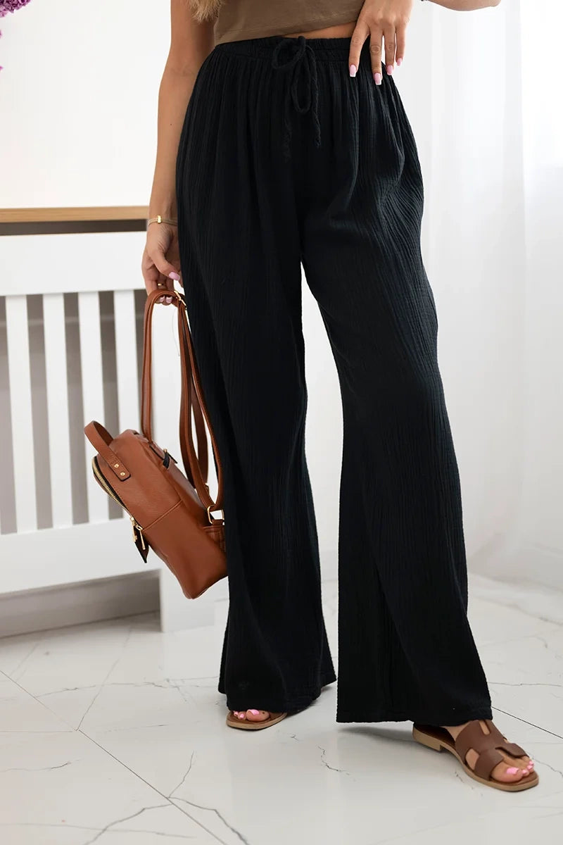 Панталон от муселин с широк крачол 3204