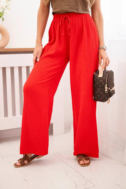 Панталон от муселин с широк крачол 3204