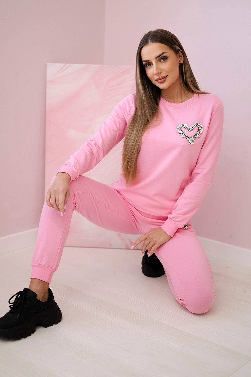 Комплект от памук с декоративно сърце