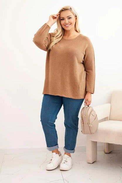 Дамски пуловер с лодка деколте