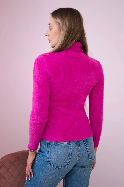 Пуловер с висока яка от алпака F3631