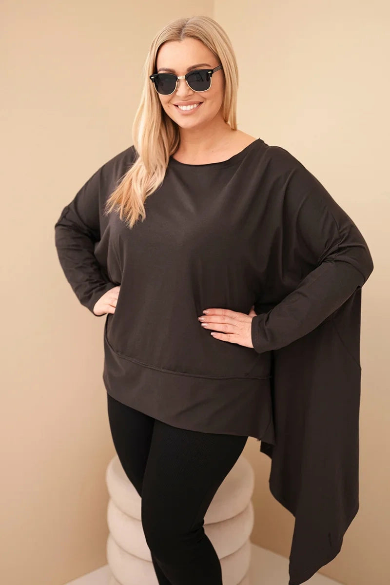 Туника от памук с асиметричен подгъв