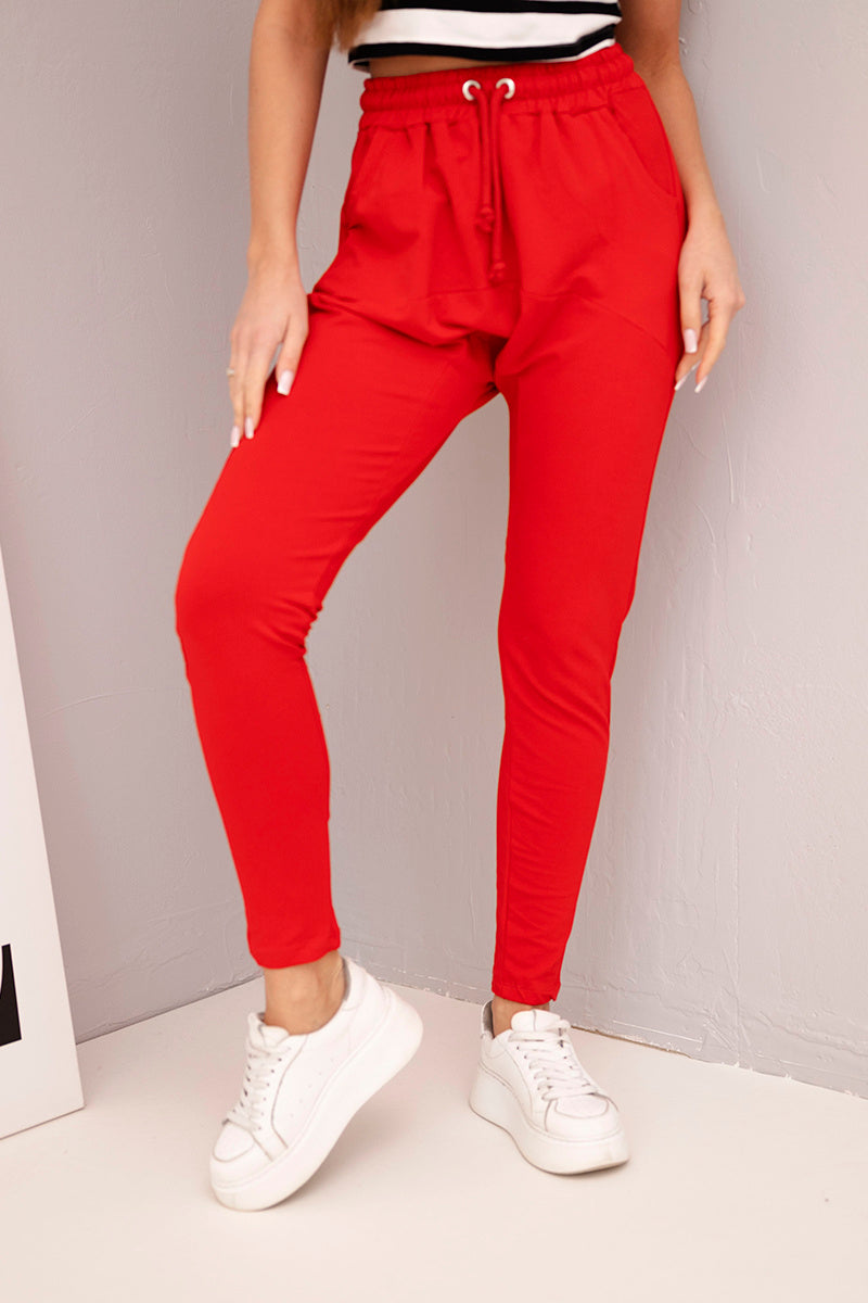 Дамски панталон джогър с ластик и връзки