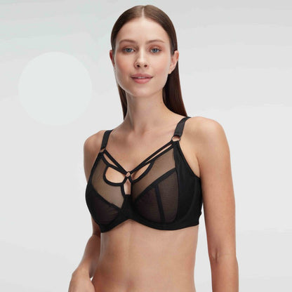Черен сутиен с меки чаши и банели A-3788