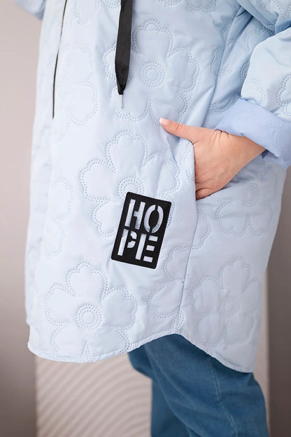 Стегано яке с качулка и надпис HOPE
