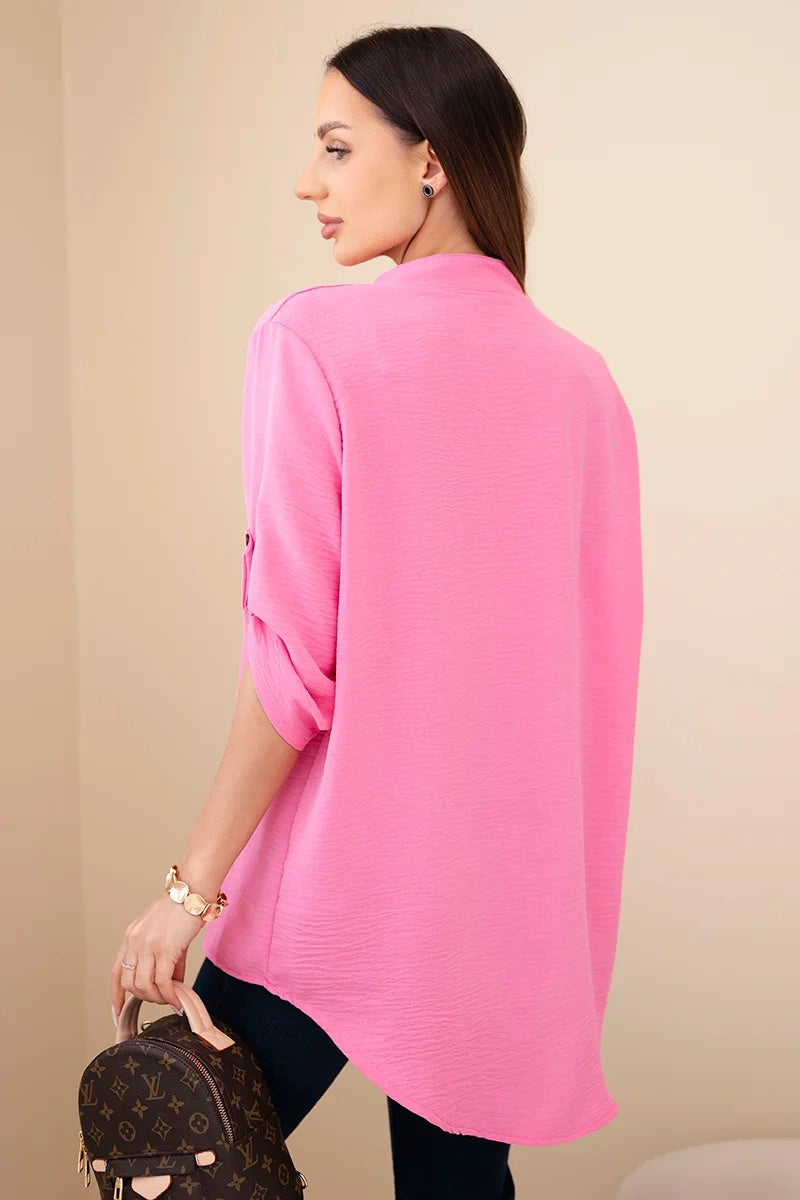 Блуза с удължен гръб и копчета