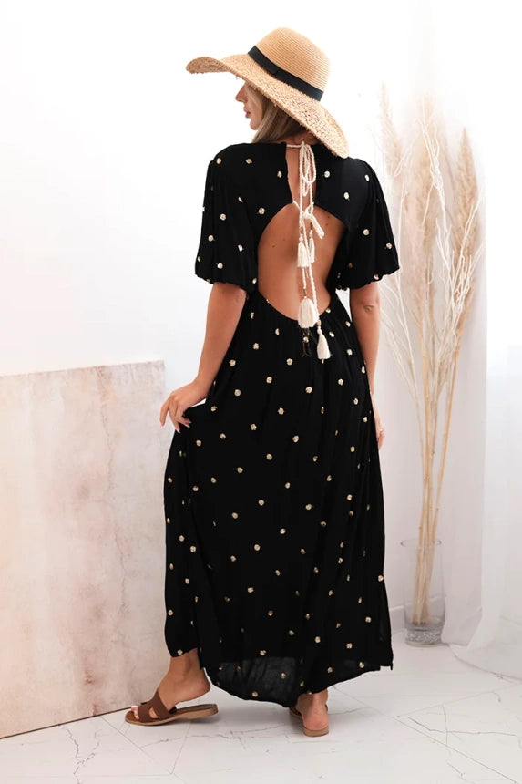 Дамска рокля от вискоза с връзка на гърба 4032