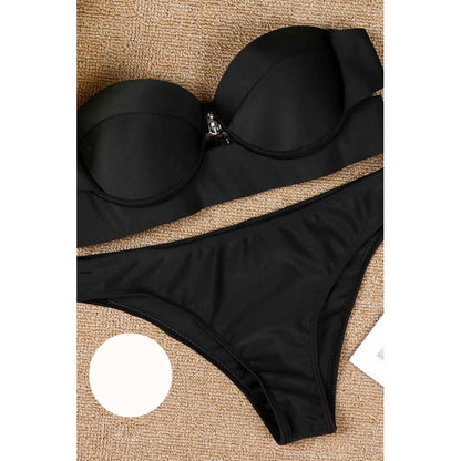 Черен бански с push up ефект и бразилиани 4266