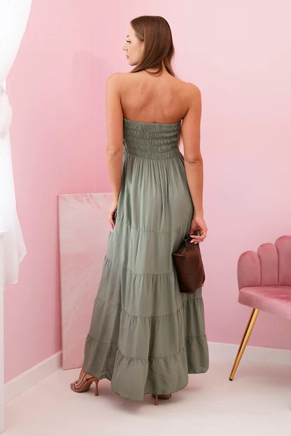 Дамска вискозна рокля с еластичен горен край 4635