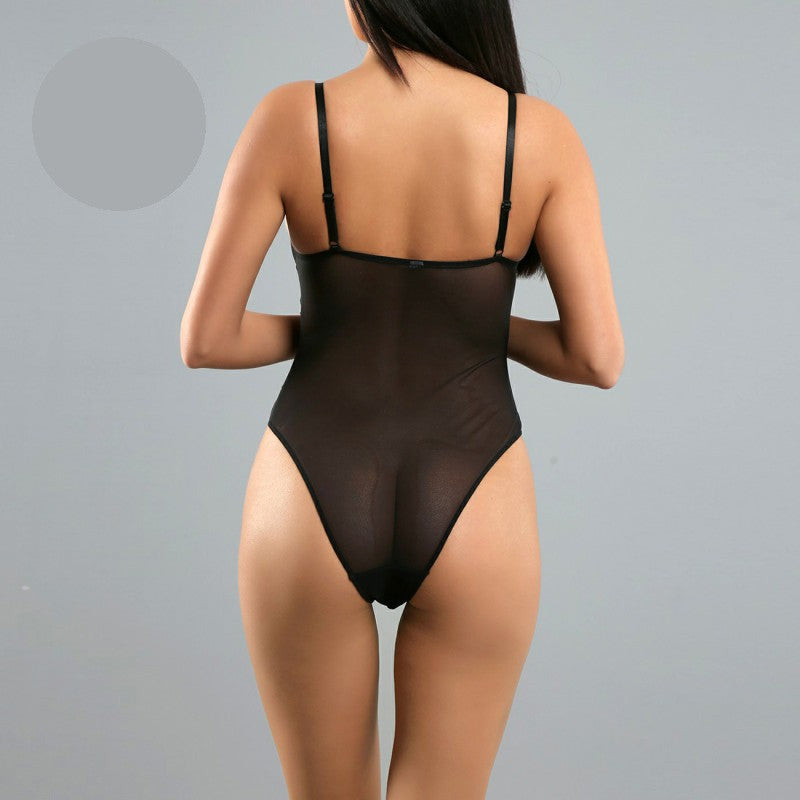 Дамско боди от дантела и тюл с твърди чашки NB-5080