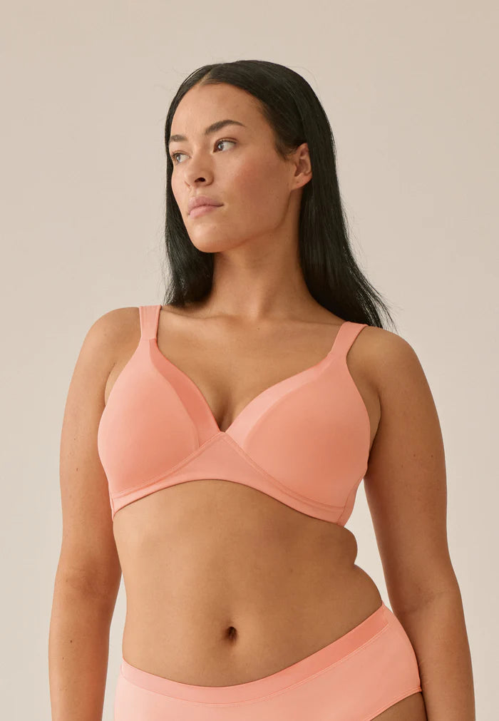 Сутиен с оформени чаши без банели NATURANA 5119 - праскова