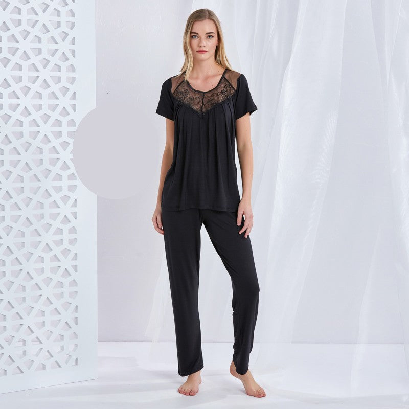 Дамска пижама от вискоза с къс ръкав CE-51192