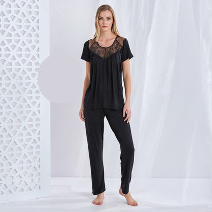 Дамска пижама от вискоза с къс ръкав CE-51192