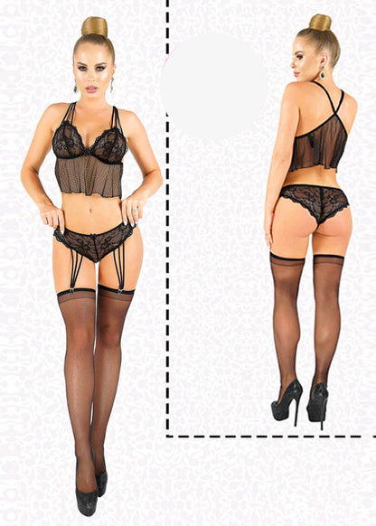 Черен комплект от бюстие с бразилиани 5185