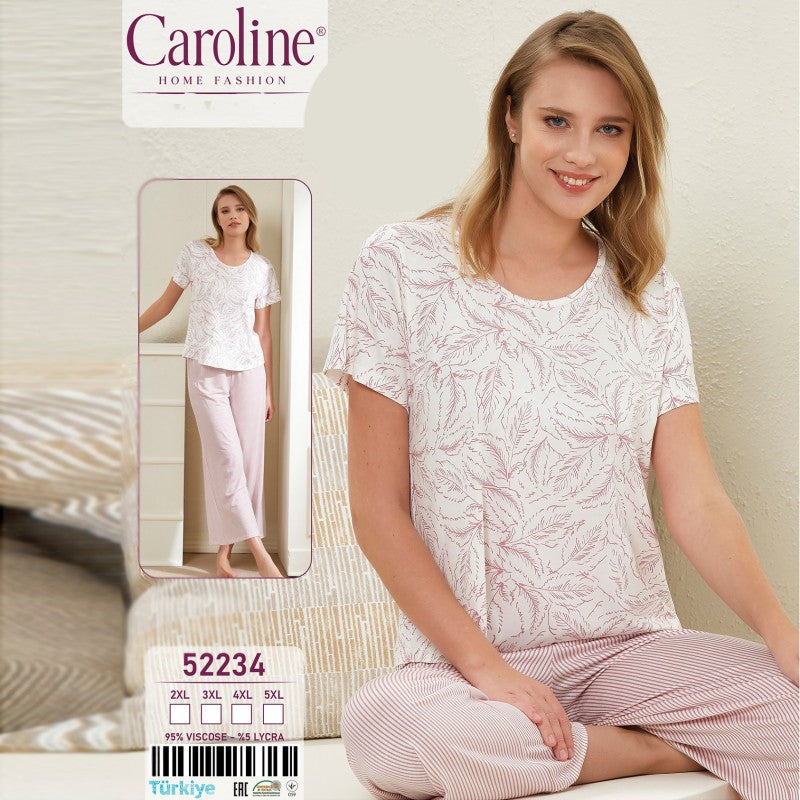 Макси пижама с къс ръкав и дълъг панталон 52234