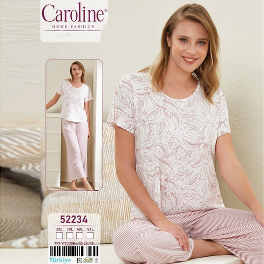 Макси пижама с къс ръкав и дълъг панталон 52234