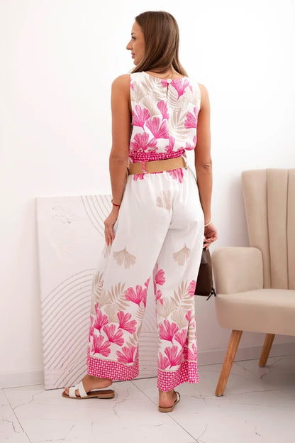 Дамски вискозен комплект топ и панталон  ART52978