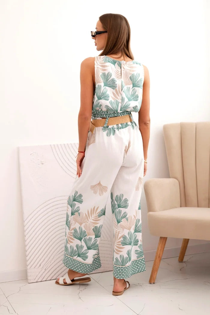 Дамски вискозен комплект топ и панталон  ART52978