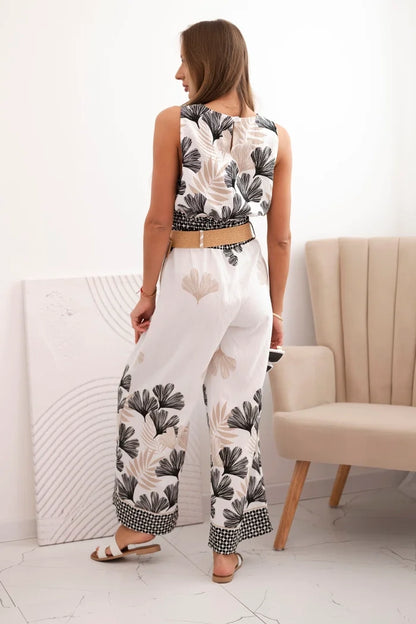 Дамски вискозен комплект топ и панталон  ART52978