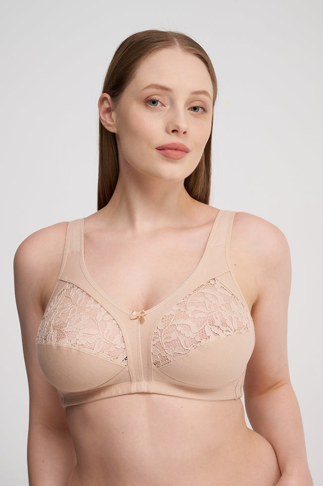 Памучен сутиен с меки чаши без банели NATURANA5346