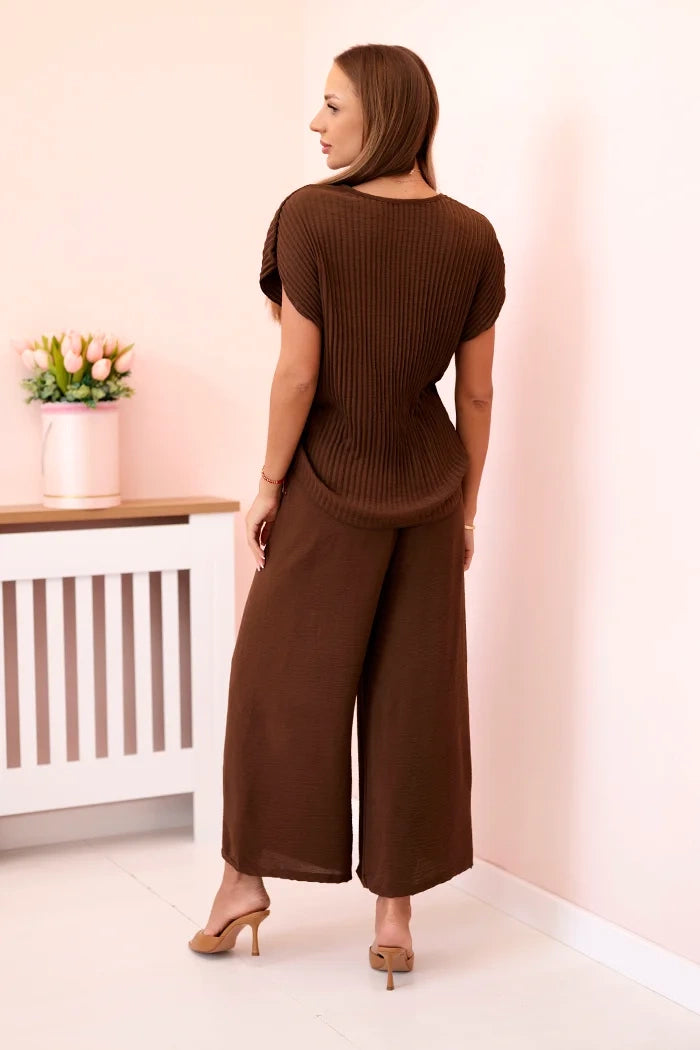 Плисирана блуза с панталон от вискоза ART5444