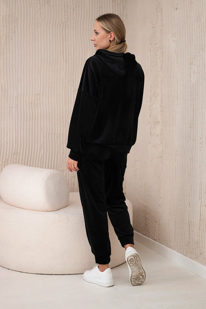 Велурен комплект от суитчър с панталон 5629Q