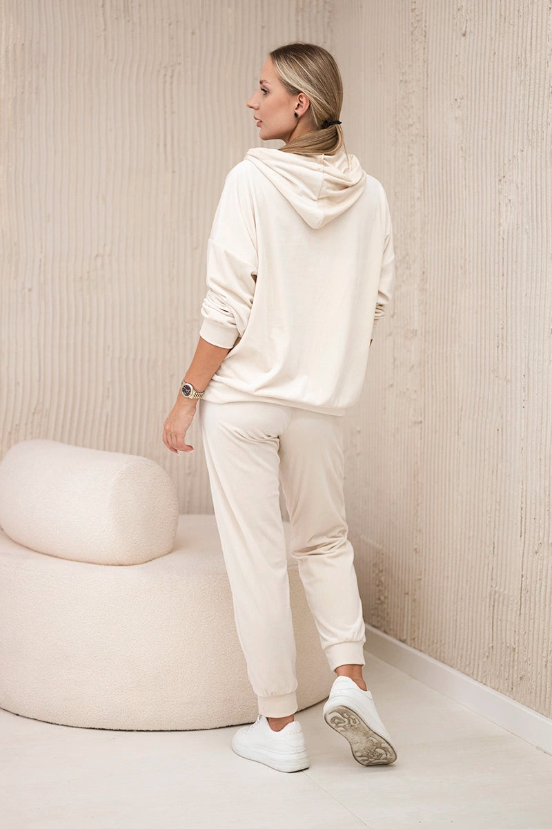 Велурен комплект от суитчър с панталон 5629Q