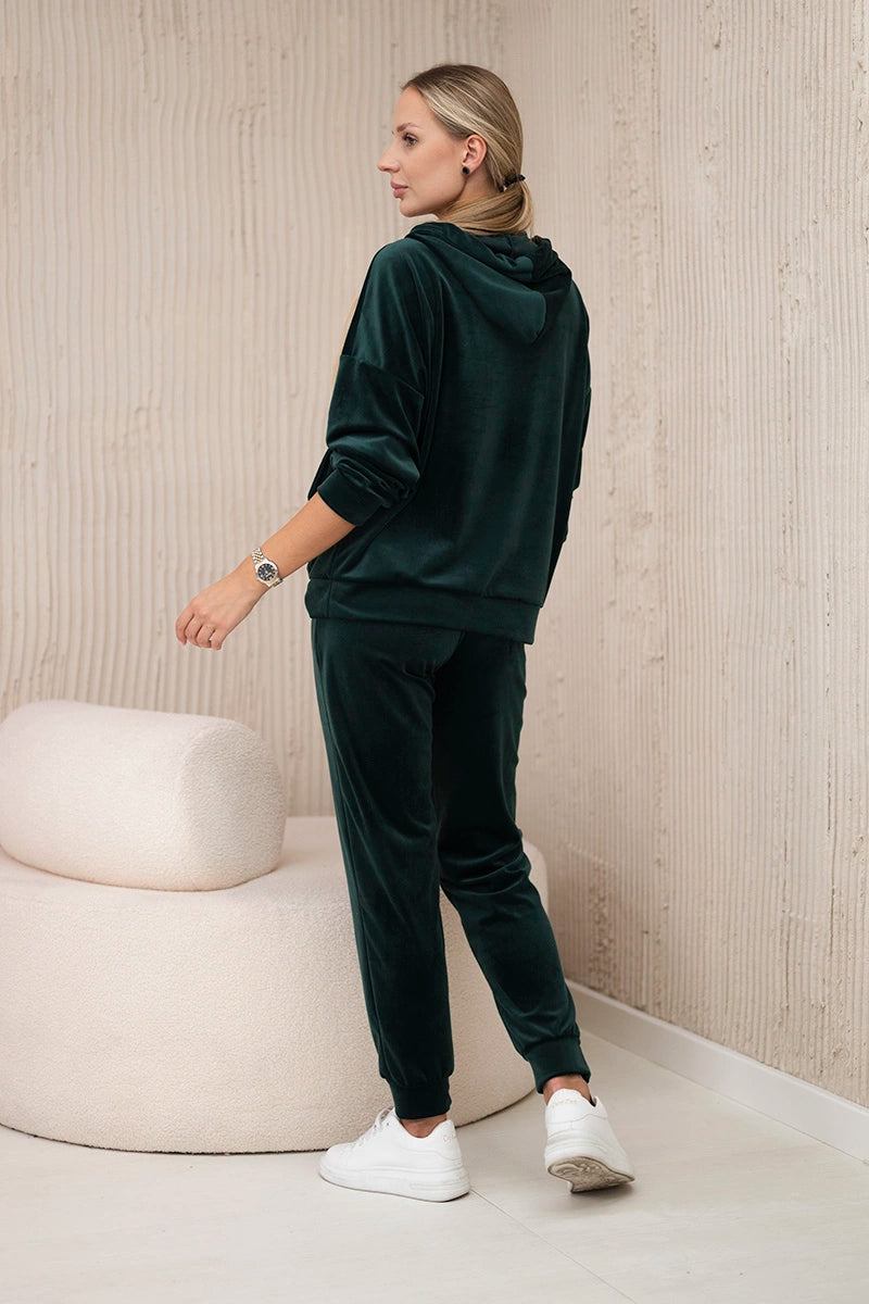 Велурен комплект от суитчър с панталон 5629Q