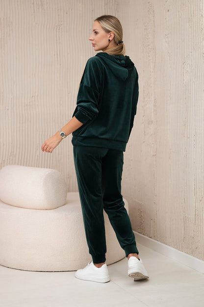 Велурен комплект от суитчър с панталон 5629Q