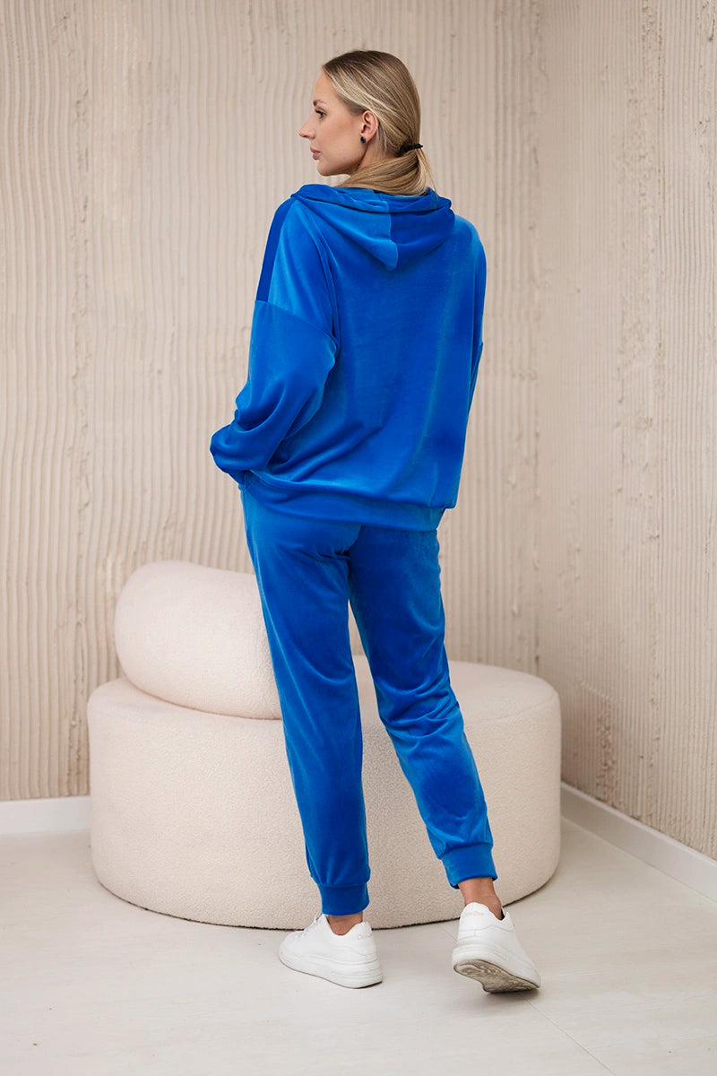 Велурен комплект от суитчър с панталон 5629Q